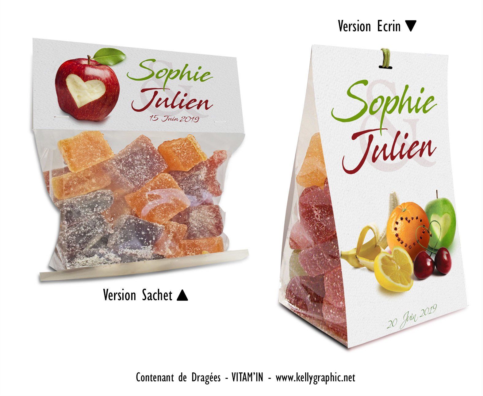 Etui Boite personnalisée dragées mariage Etui Boite personnalisée dragées mariage