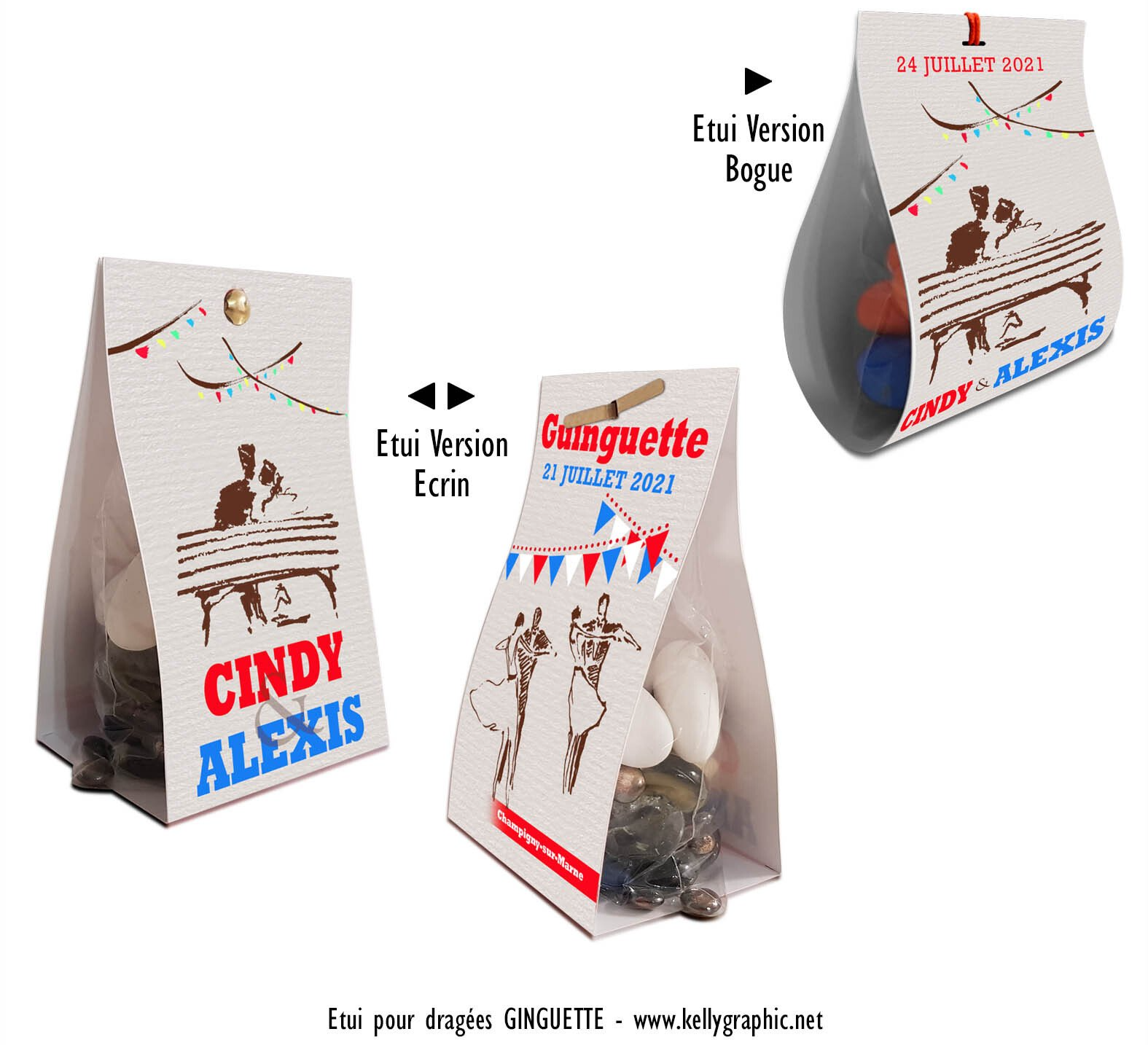 Dragées mariage vintage rétro guinguette Dragées mariage vintage rétro guinguette