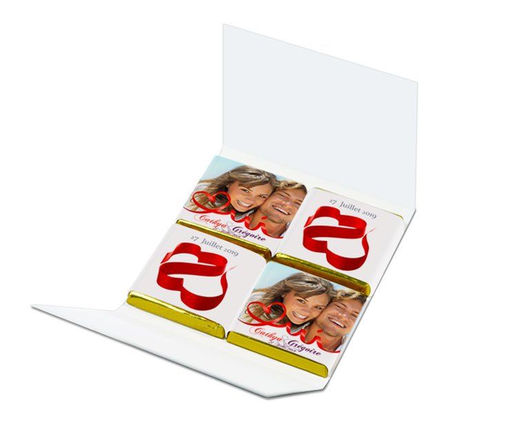 Palets Chocolats personnalisés de mariage Petites quantités Kellygraphic