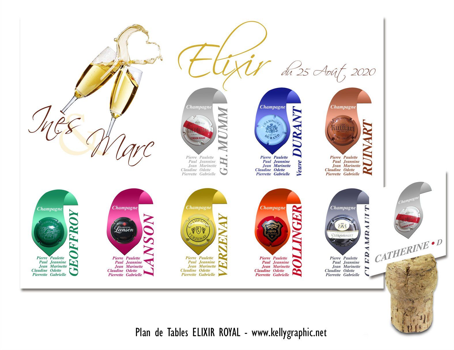 Plan de Table Mariage Champagne Plan de Table Mariage Champagne