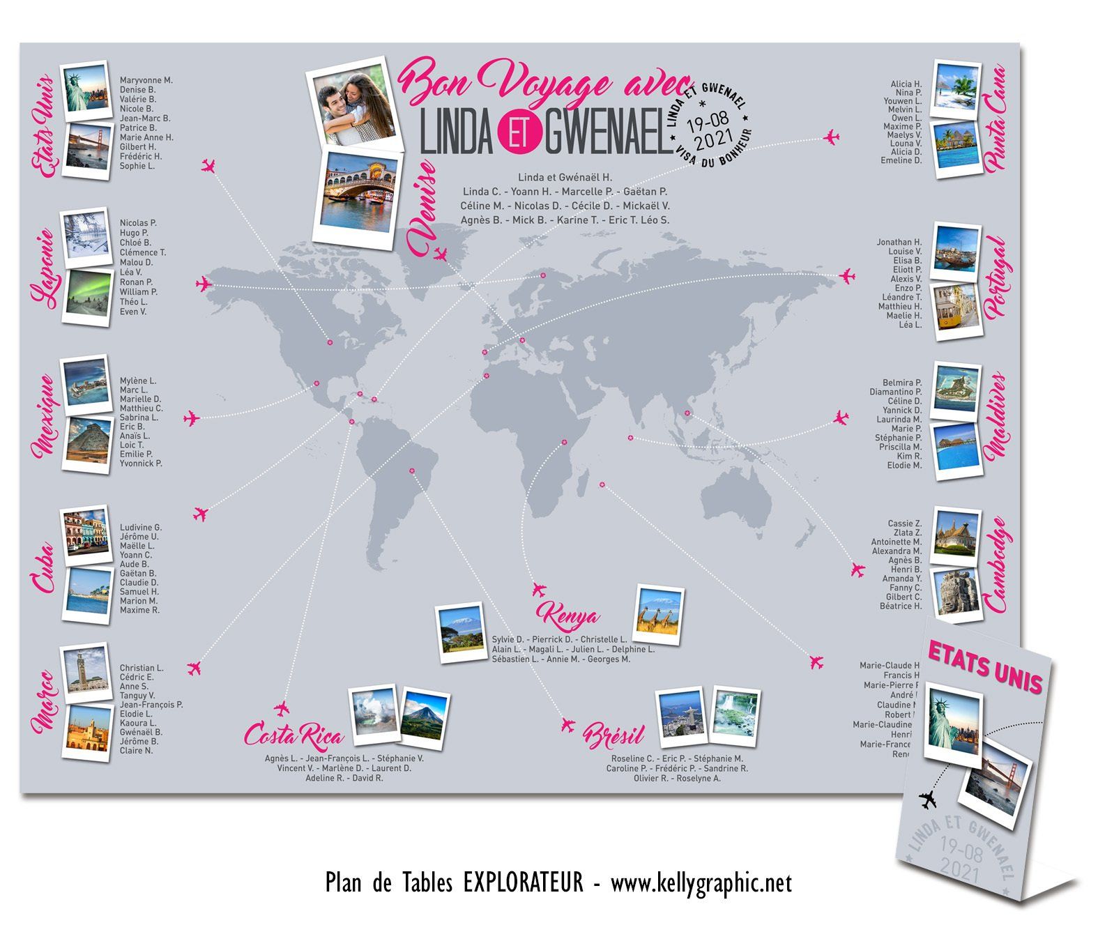 Plan de Table Mariage Voyage Avion Planisphère Plan de Table Mariage Voyage Avion Planisphère