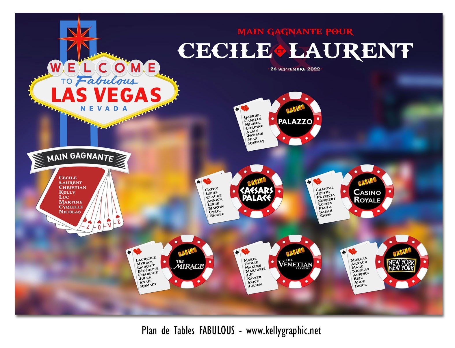 Plan de Table Mariage casino Las Vegas Plan de Table Mariage Las Vegas