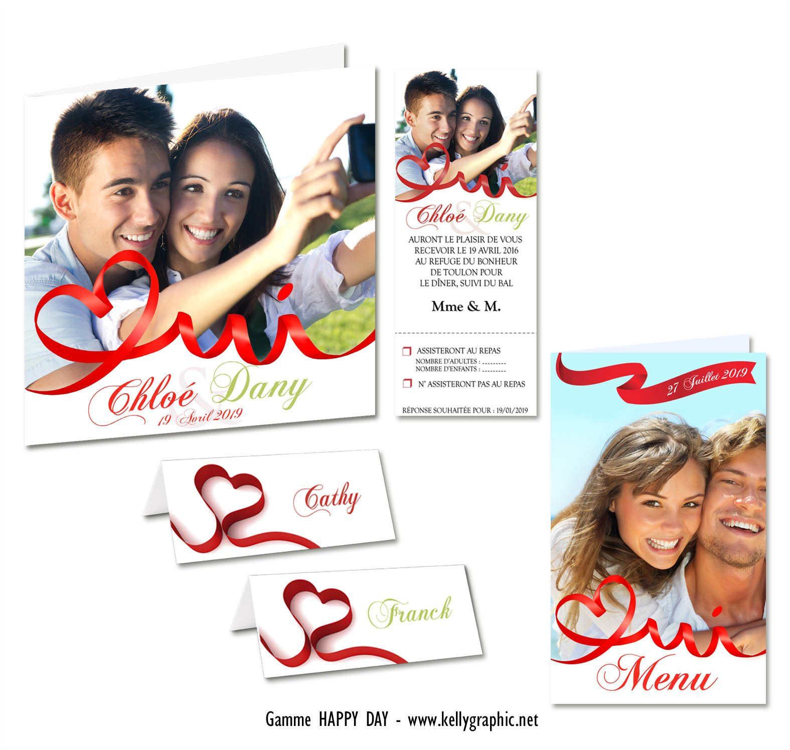 Faire-part Mariage bonheur Oui Faire-part Mariage bonheur Oui