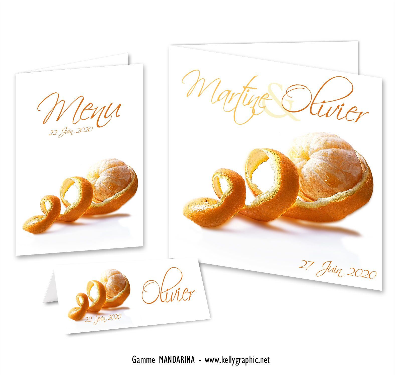 Faire-part mariage clémentine mandarine Fruit Faire-part mariage clémentine mandarine Fruit