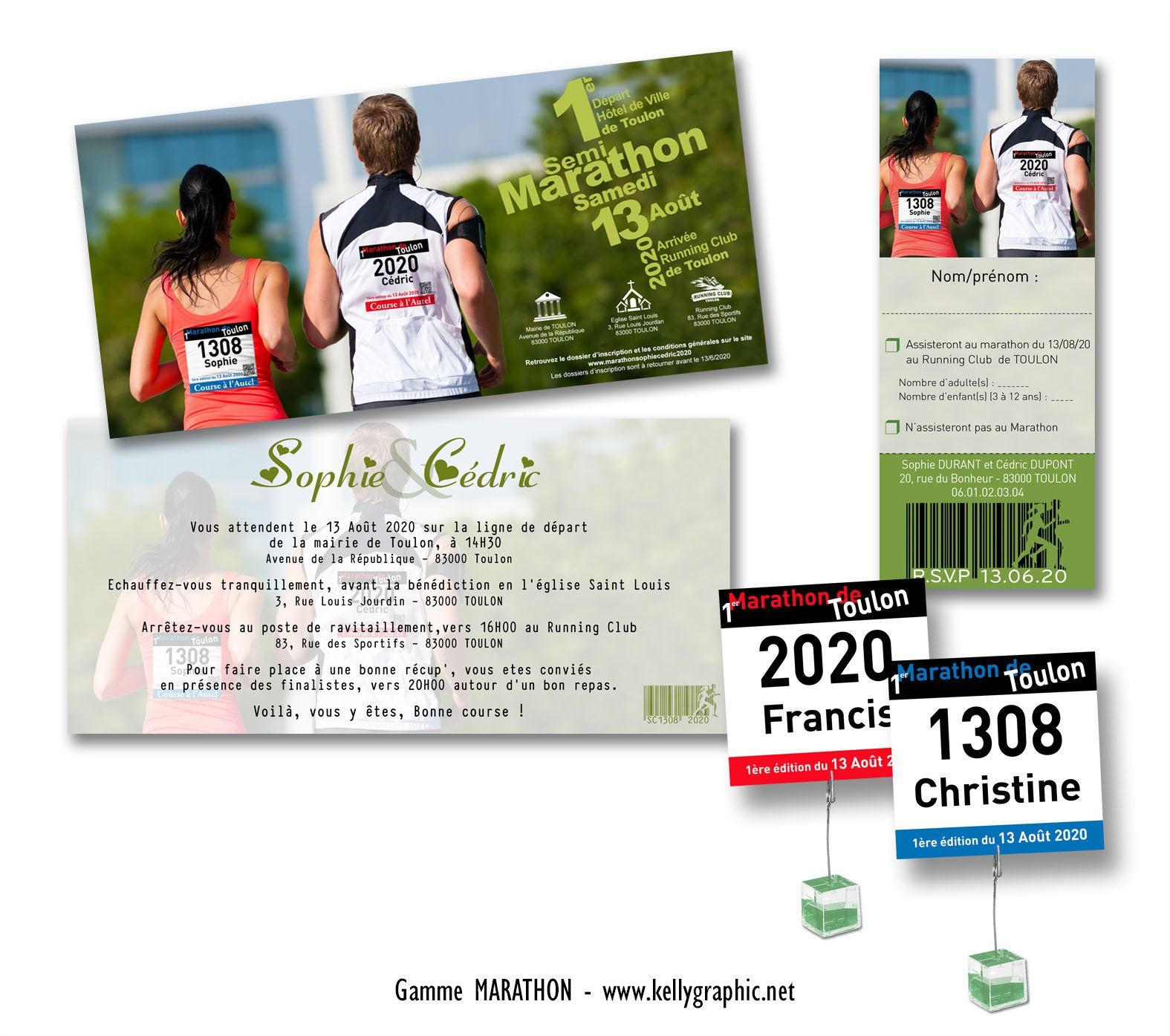 Faire-part Mariage sport Marathon Faire-part Mariage sport Marathon