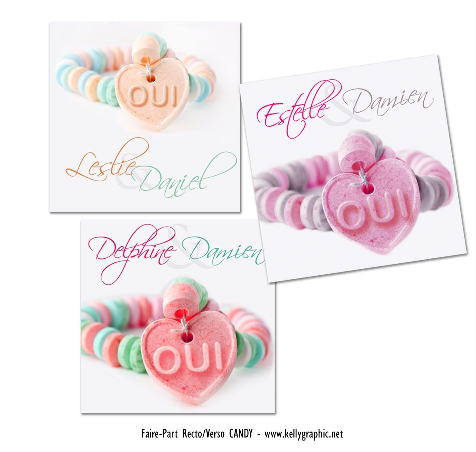 Faire-part Mariage Collier bonbons Faire-part Mariage Candy Bar collier Bonbons