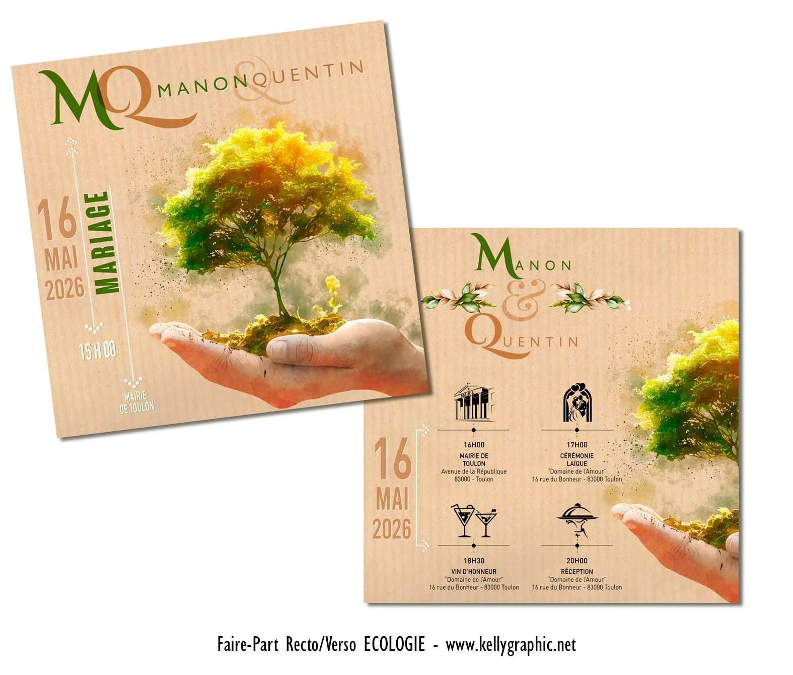 Faire-part mariage écologie Green Faire-part mariage écologie Green