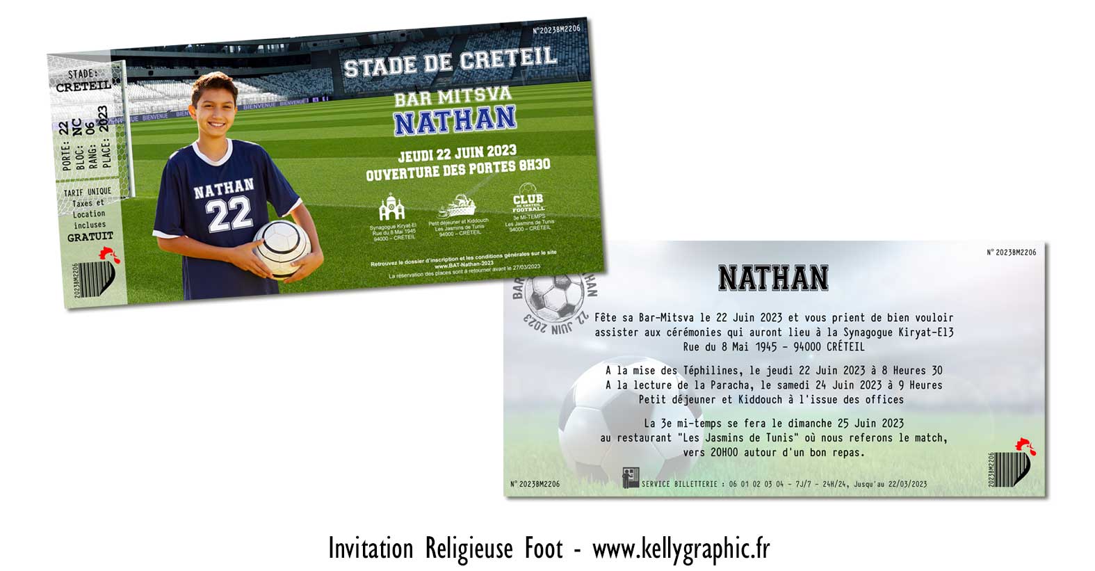 Invitation Foot Bar Mitzvah Faire-part religieux invitation foot Bar Mitzvah ou Bat Mitzvah