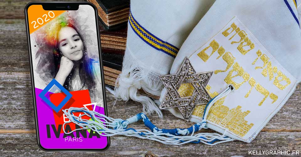 Invitation Instagram Bar Bat Mitzvah Faire-part religieux invitation Instagram Bar Mitzvah ou Bat Mitzvah