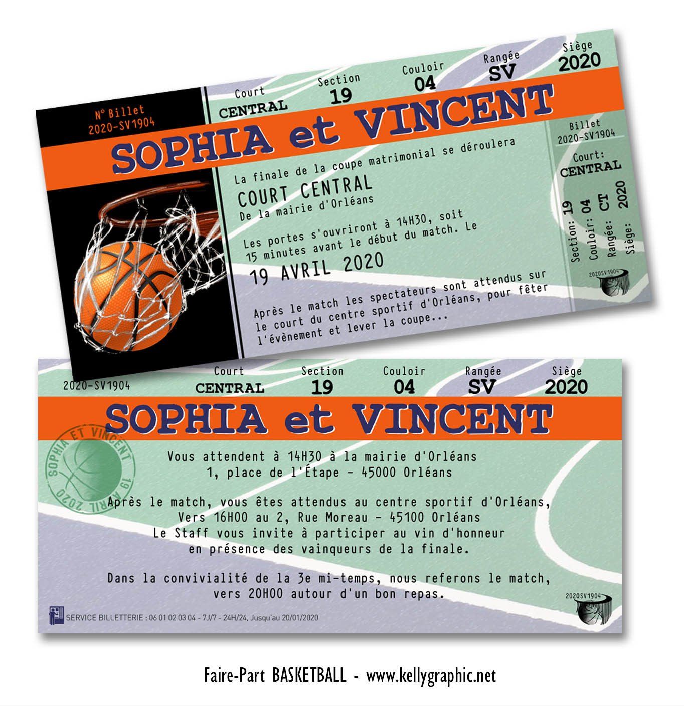 Faire-part Mariage BASKET Faire-part Mariage BASKET