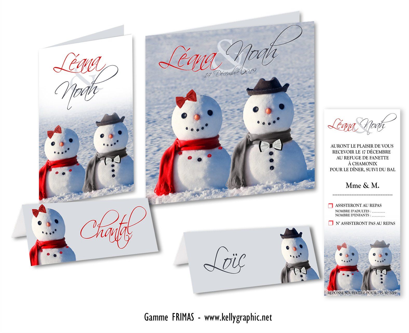 Faire-part mariage hiver Neige Faire-part mariage hiver Neige