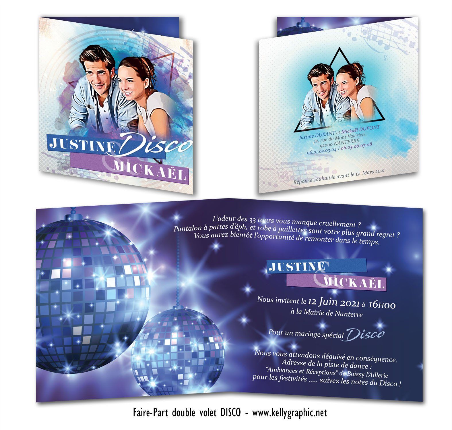 Invitations Mariage Musique Disco Faire-part Mariage Musique Disco