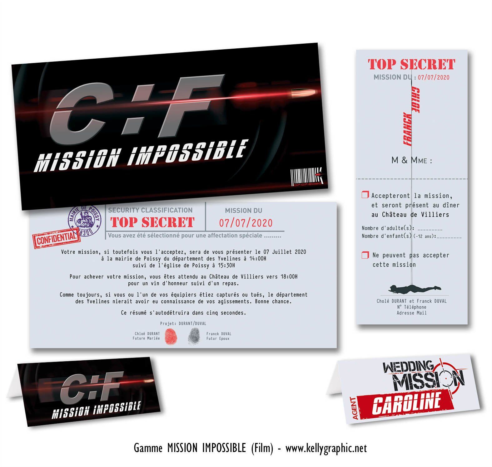 Faire-part mariage Mission Impossible Faire-part mariage Mission Impossible