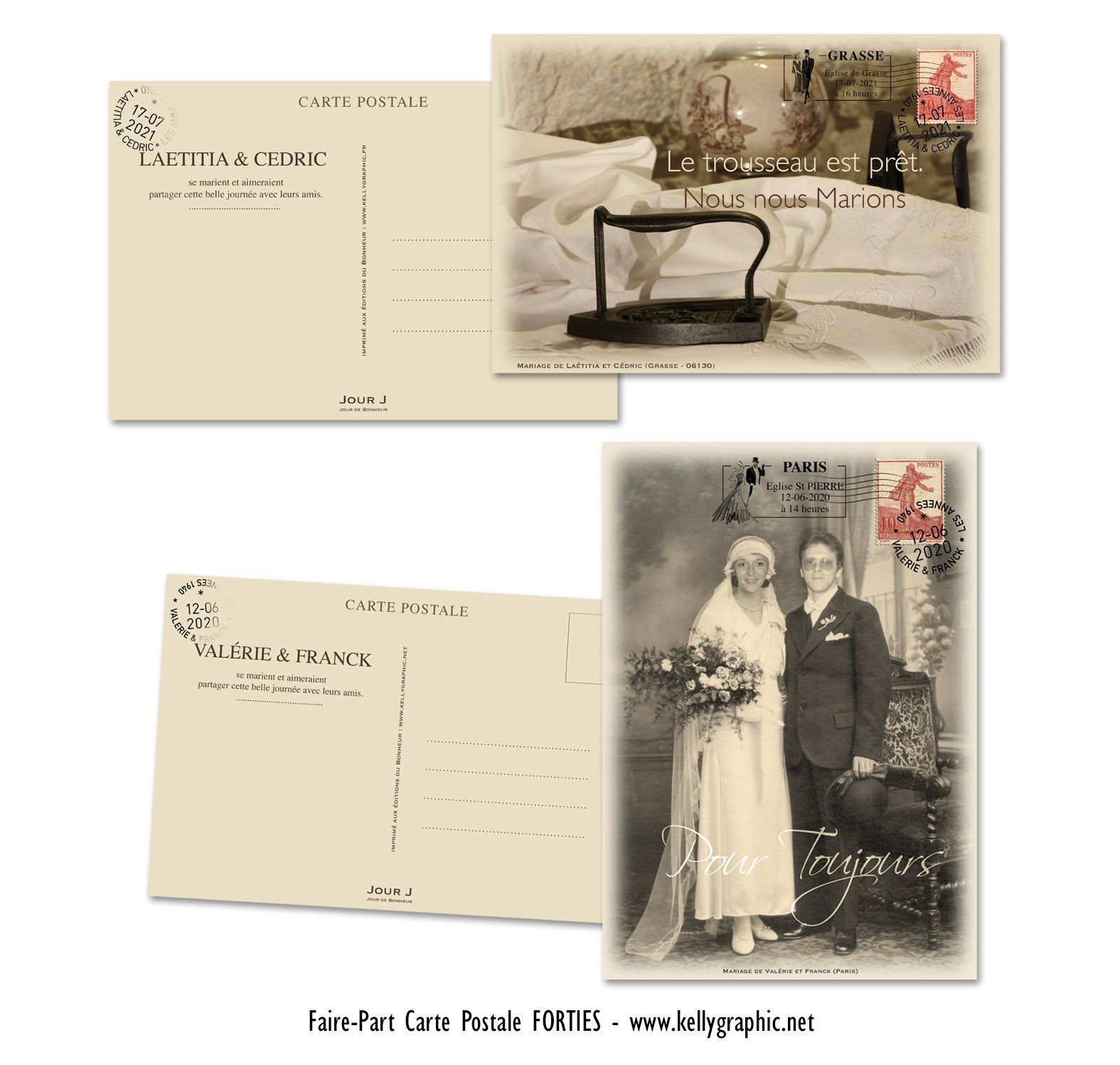 Faire-part Mariage Rétro Vintage Faire-part Mariage Rétro Vintage Forties Années 40