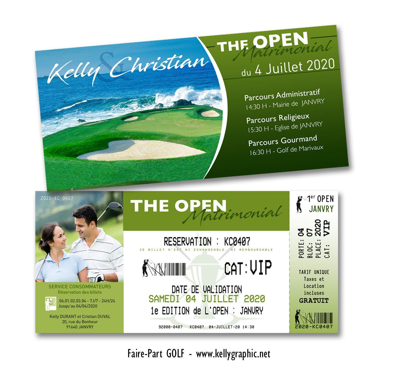 Faire-part Mariage Golf Faire-part Mariage Golf