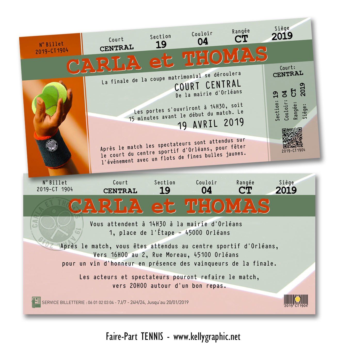 Faire-part Mariage Tennis Faire-part Mariage Tennis