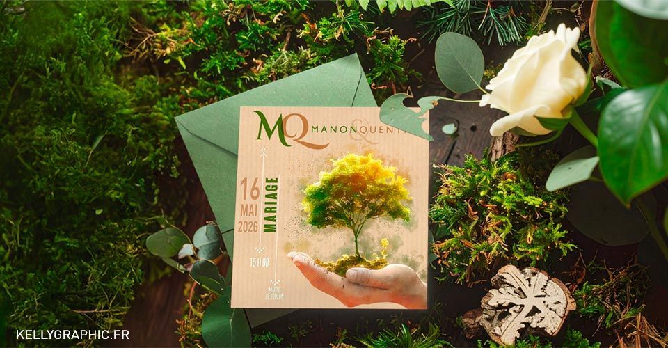 Faire-part mariage Écologie Green Weeding Faire-part mariage Écologie Green Weeding