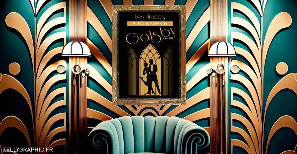 Faire-part de Mariage Art Déco Gatsby Faire-part de Mariage Art Déco Gatsby