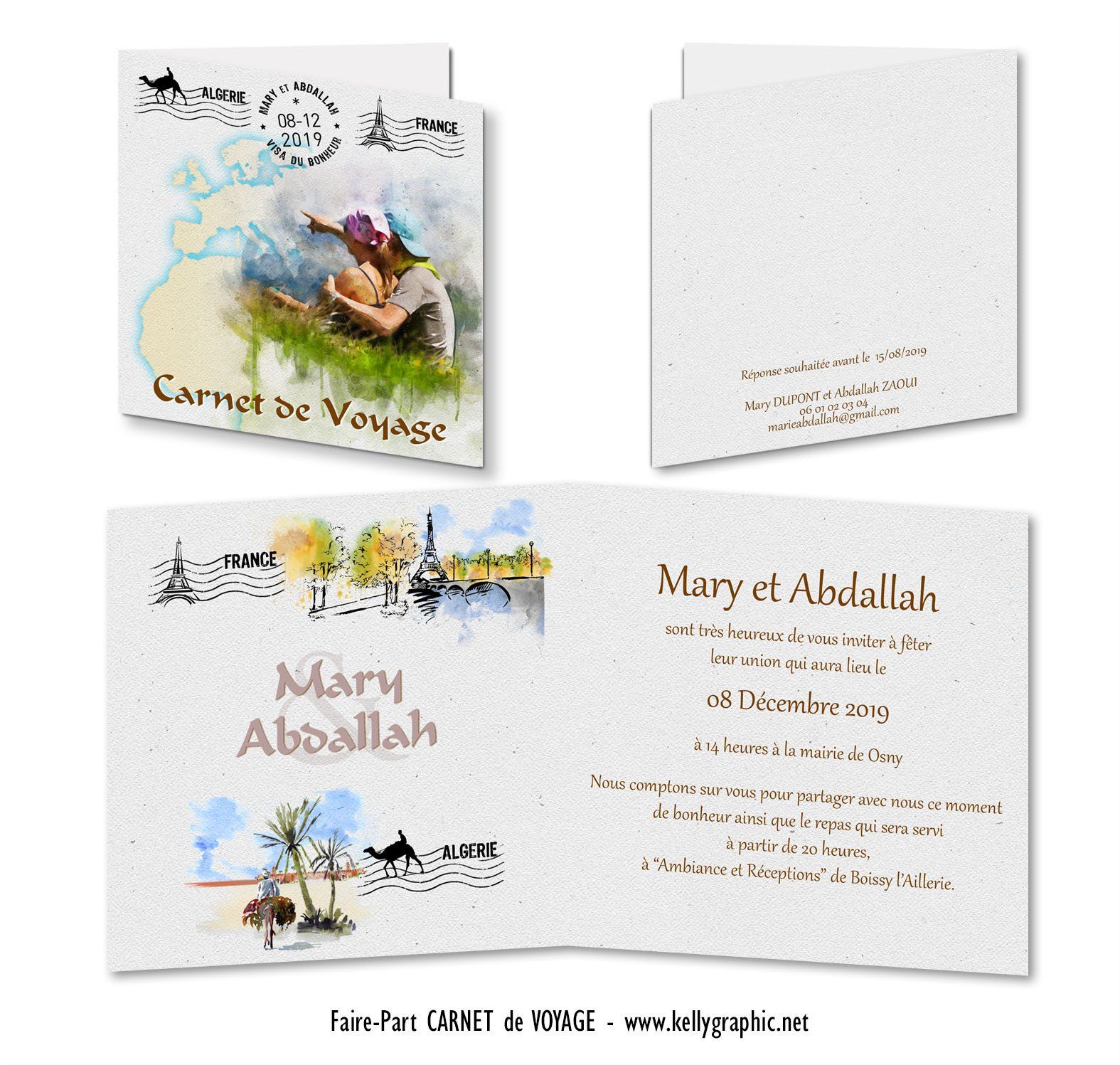 faire-part mariage carnet de voyage aquarelles faire-part mariage carnet de voyage aquarelles