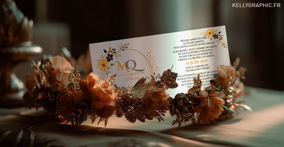 faire-part mariage champêtre fleur couronne faire-part mariage champêtre fleur couronne