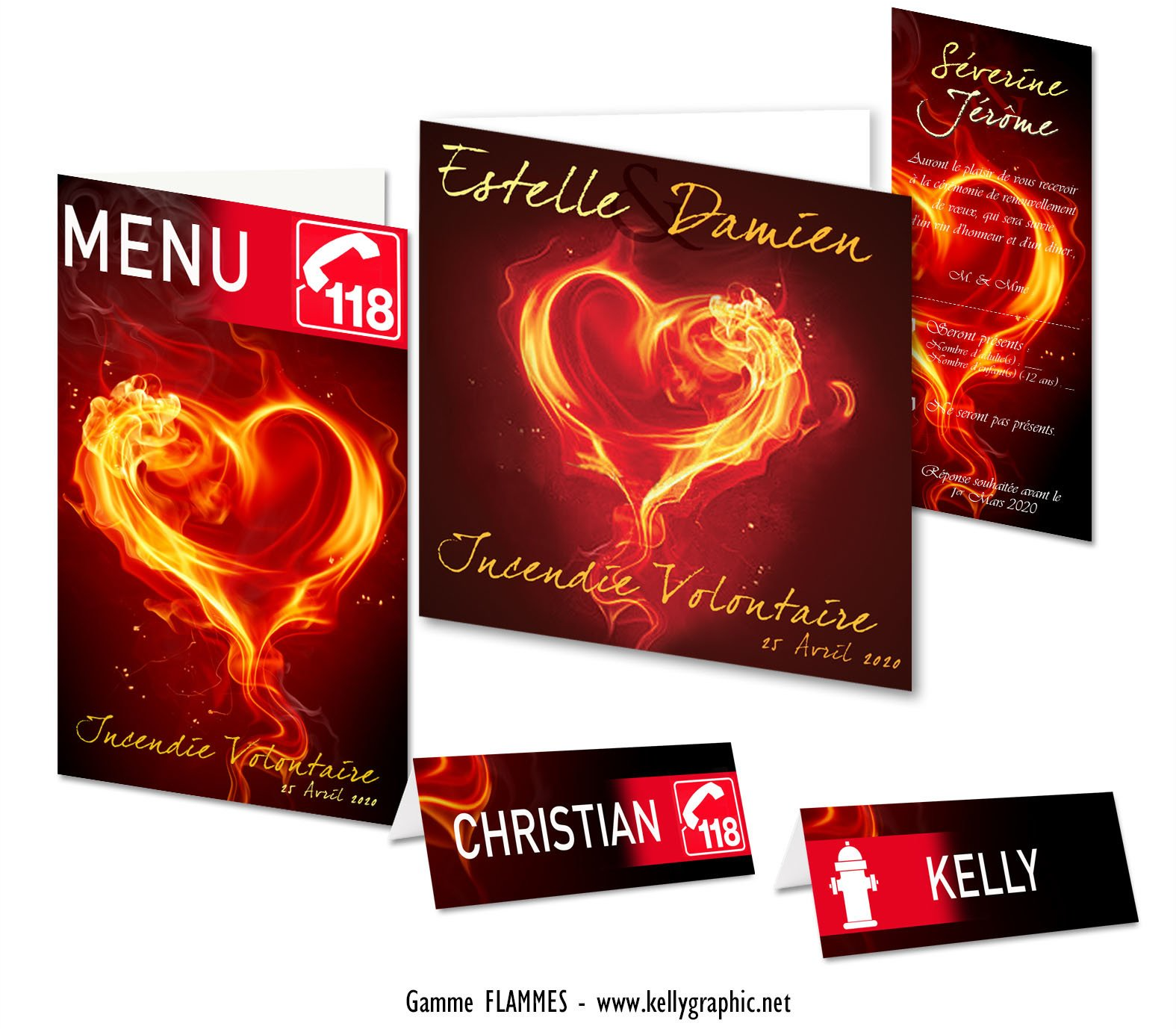 Faire-part Mariage Feu Flammes Faire-part Mariage Feu Flammes