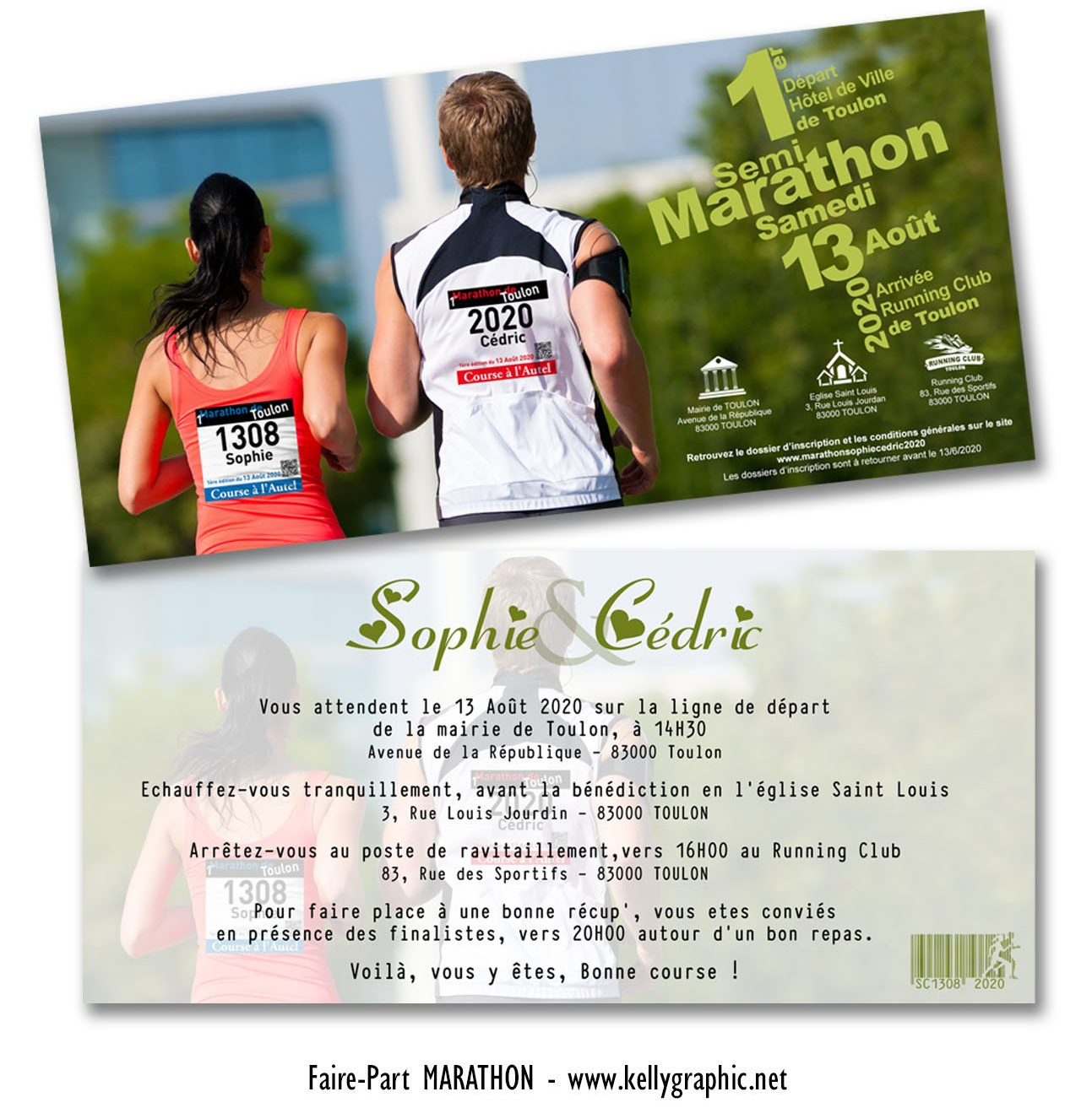 Faire-part Mariage sport Marathon Faire-part Mariage sport Marathon