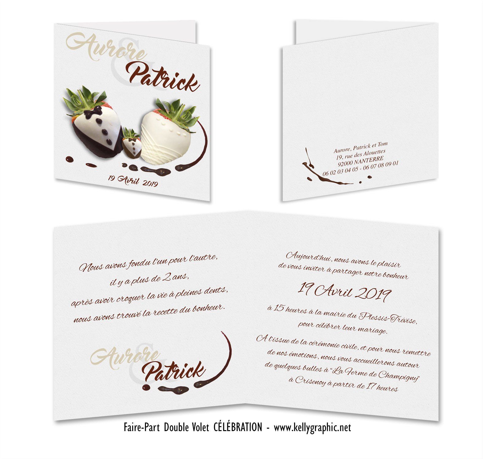 Faire-part mariage fraise chocolat Covered Strawberry faire-part mariage fraise chocolat