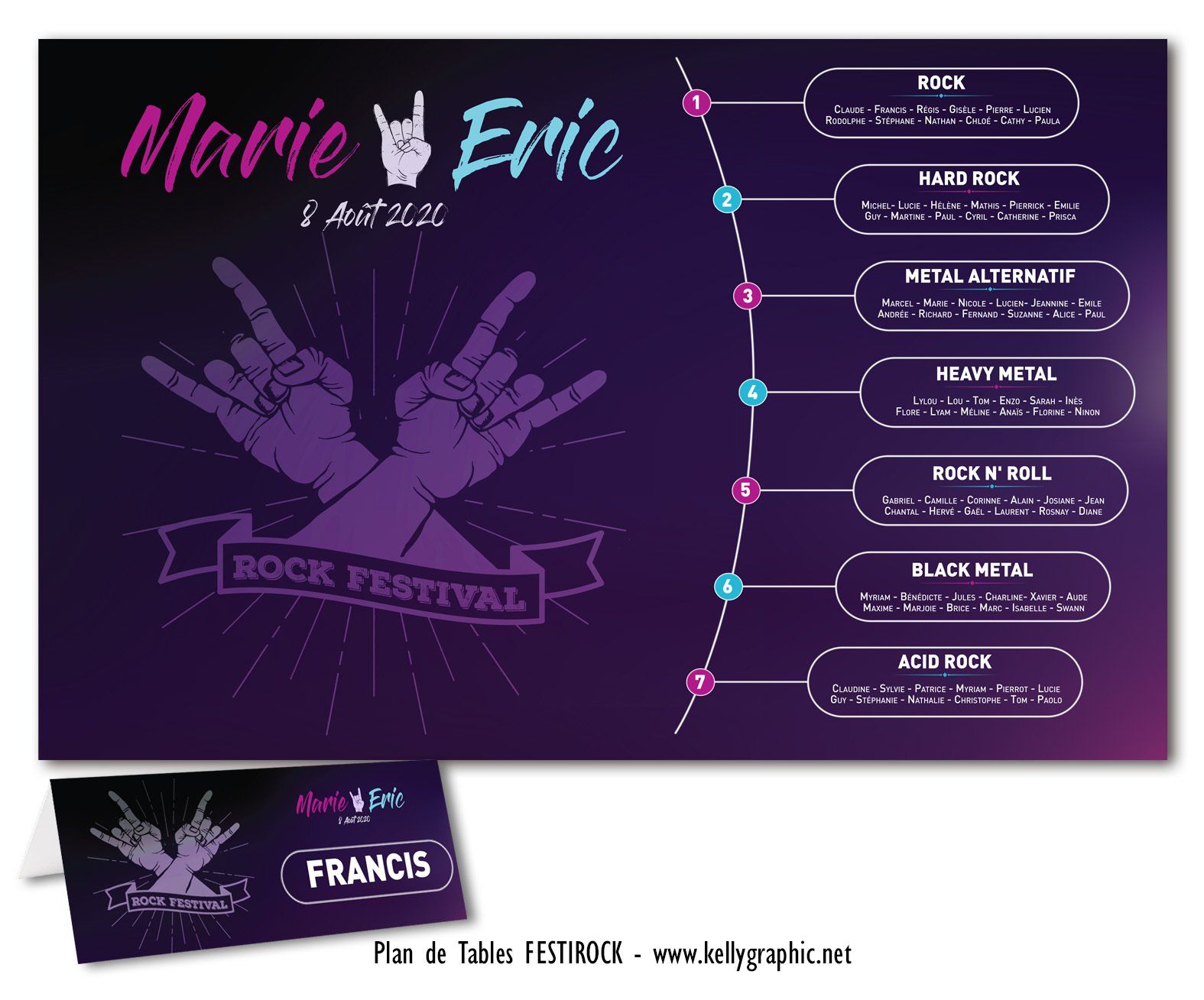 Plan de Tables Mariage Musique Concert Plan de Tables Mariage Musique Concert