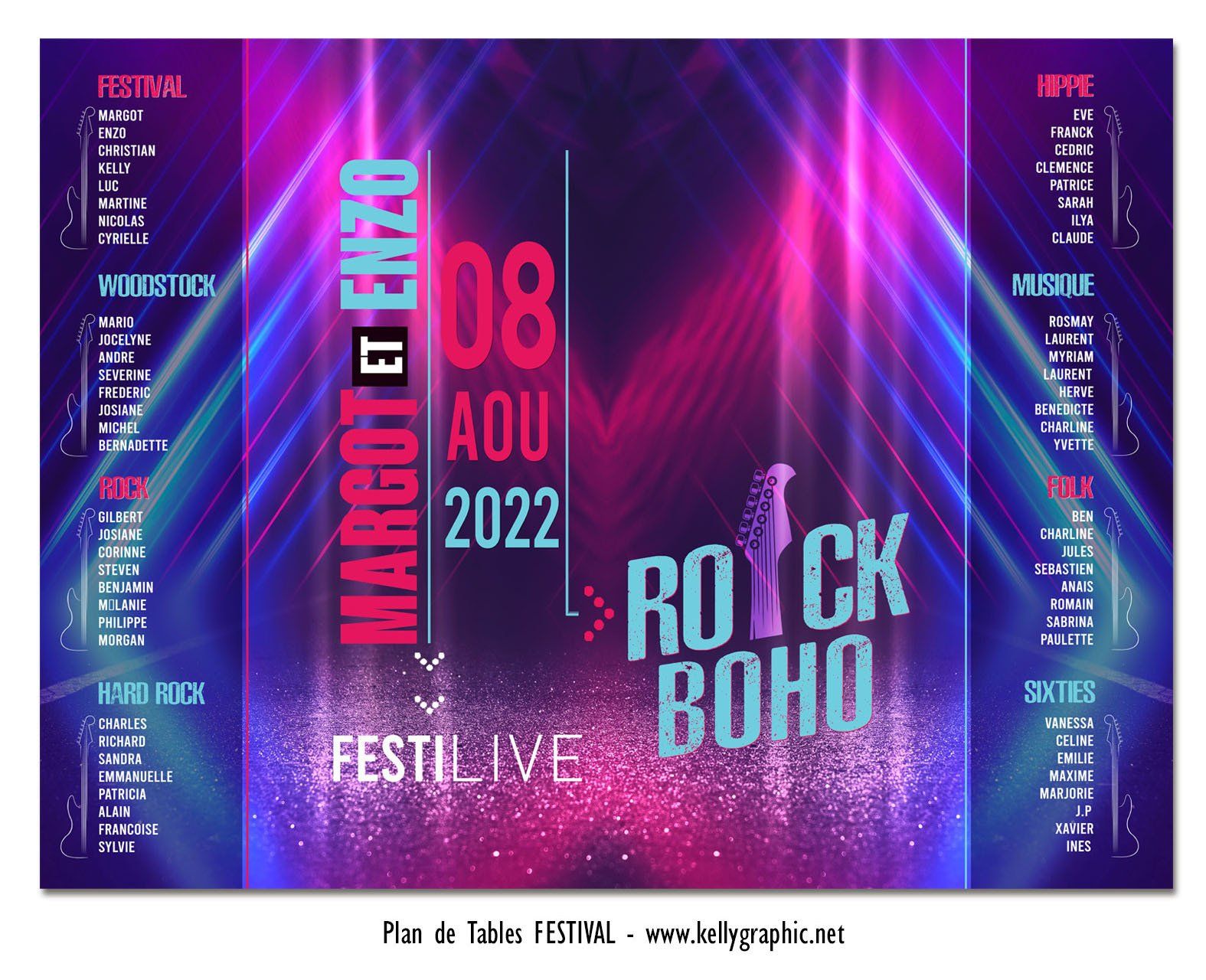 Plan de Tables Mariage Musique Concert Plan de Tables Mariage Musique Concert