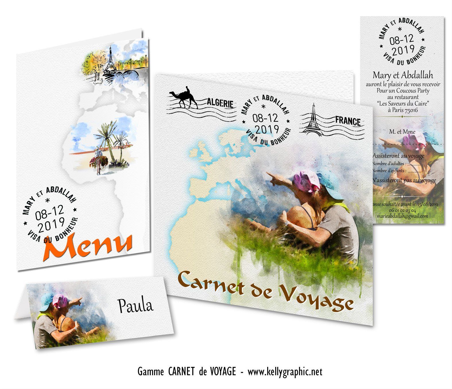 faire-part mariage carnet de voyage aquarelles faire-part mariage carnet de voyage aquarelles