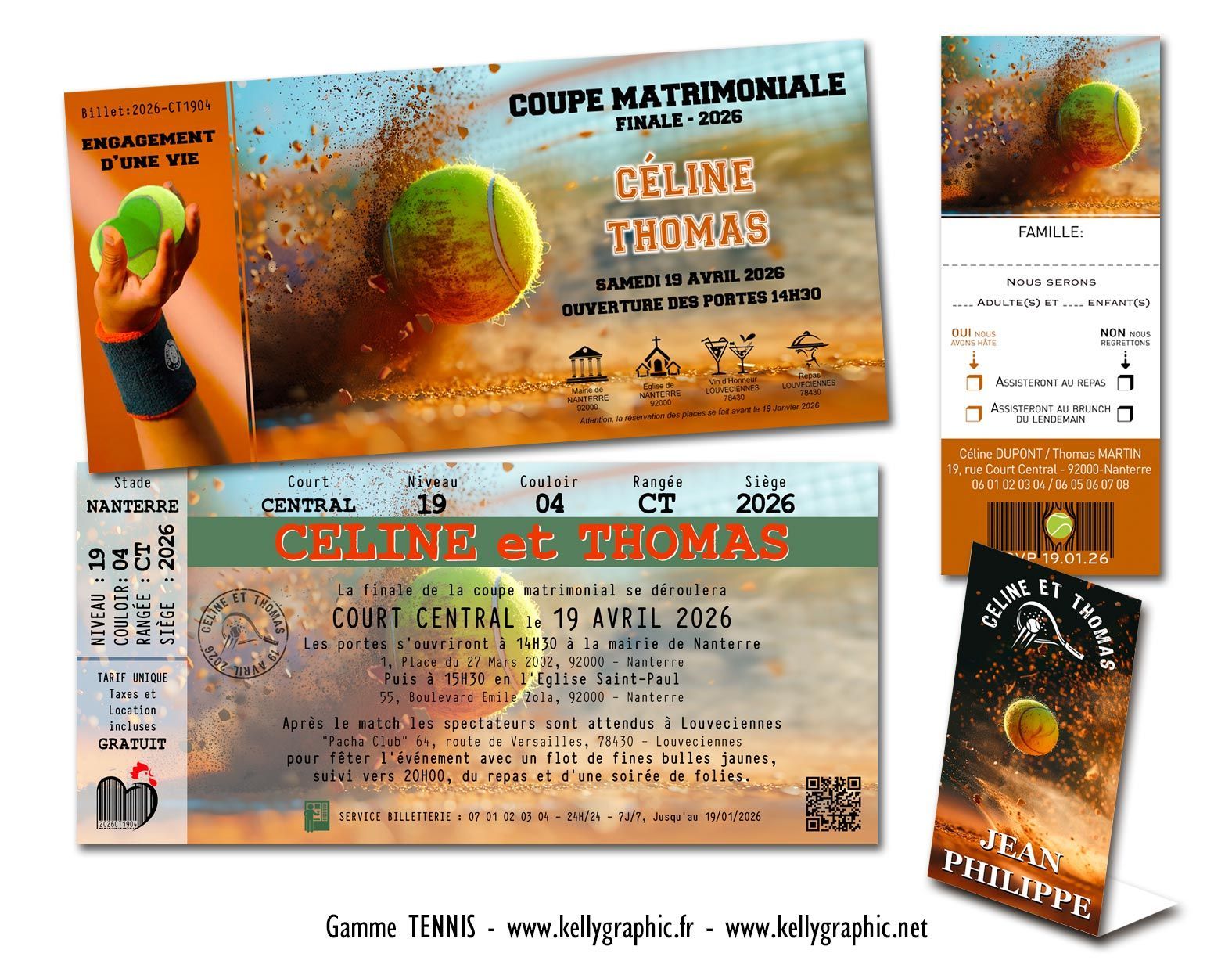 Faire-part Mariage Tennis Faire-part Mariage Tennis