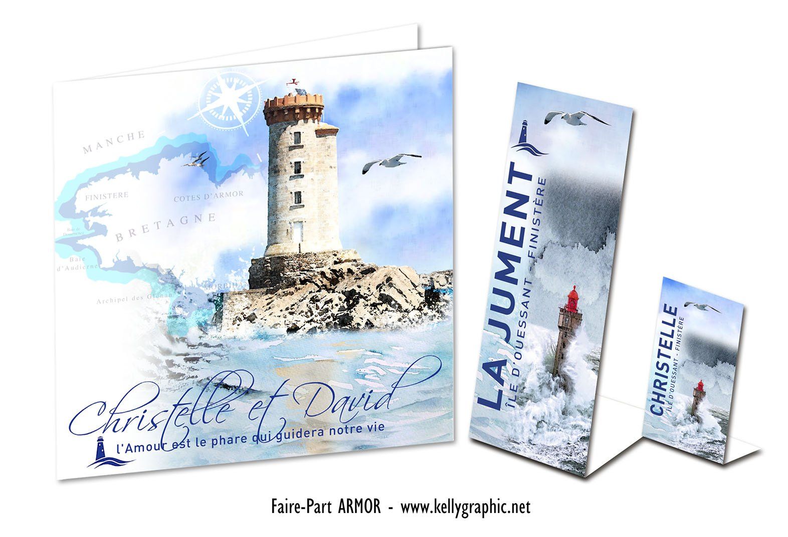 faire-part mariage, voyage, Bretagne, phares breton faire-part mariage, voyage, Bretagne, phares breton