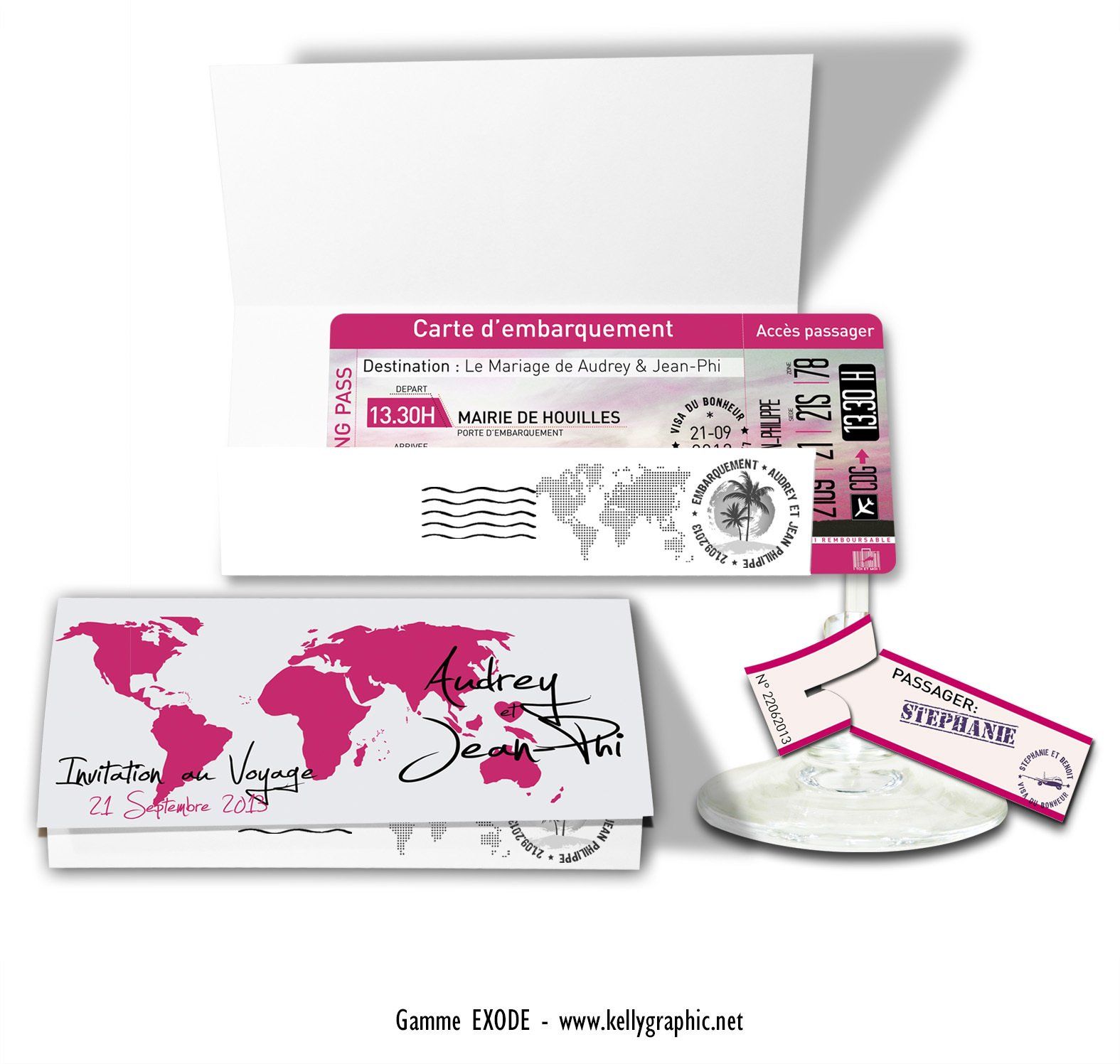 faire-part mariage voyage, billet carte embarquement faire-part mariage voyage, billet avion et pochette