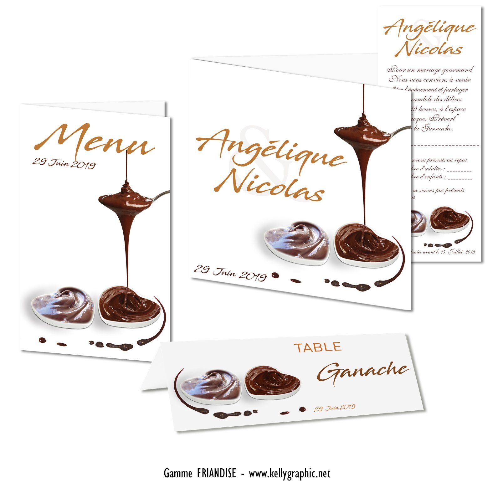 Faire-part Mariage Coeur chocolat Faire-part Mariage Coeur chocolat