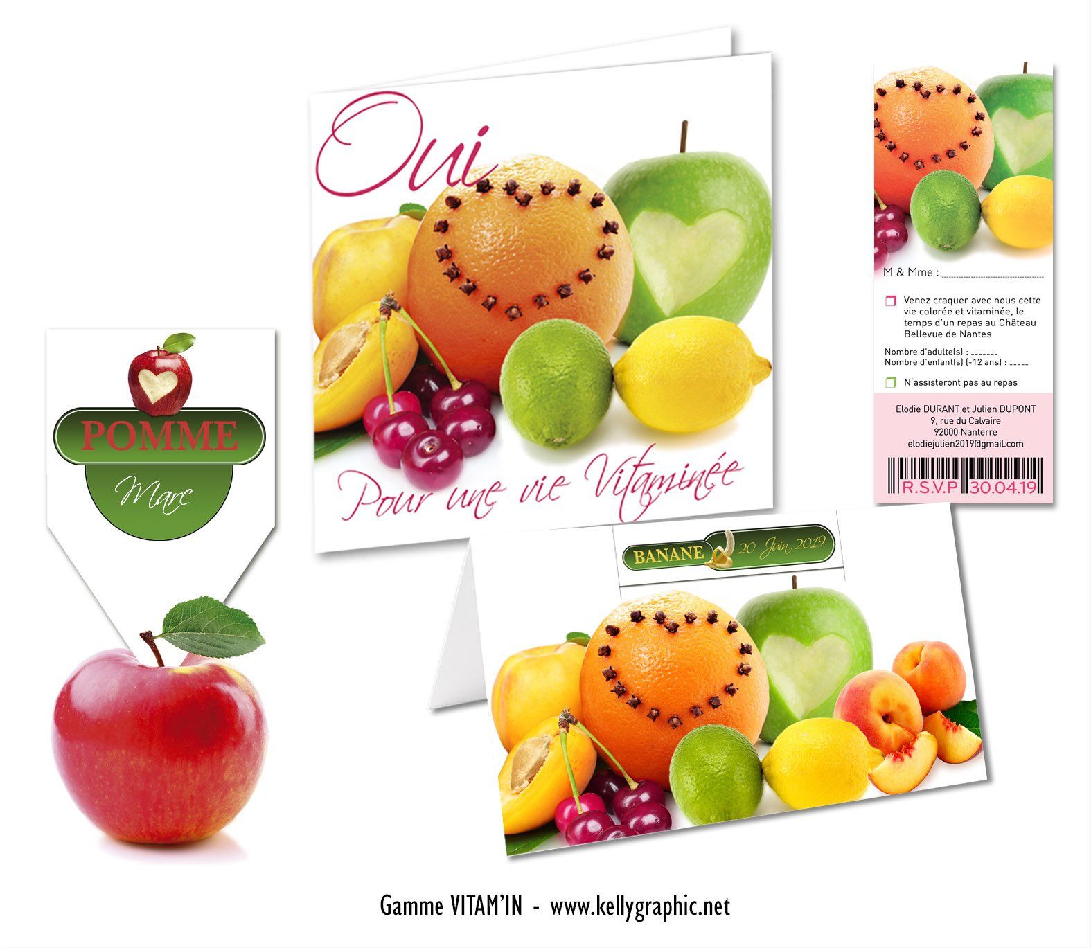 Faire-part Mariage fruit vitamines Faire-part Mariage fruit vitamines