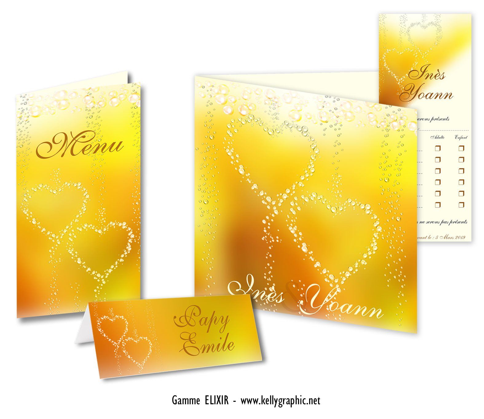 Faire-part Mariage Bulles Champagne Faire-part Mariage Champagne