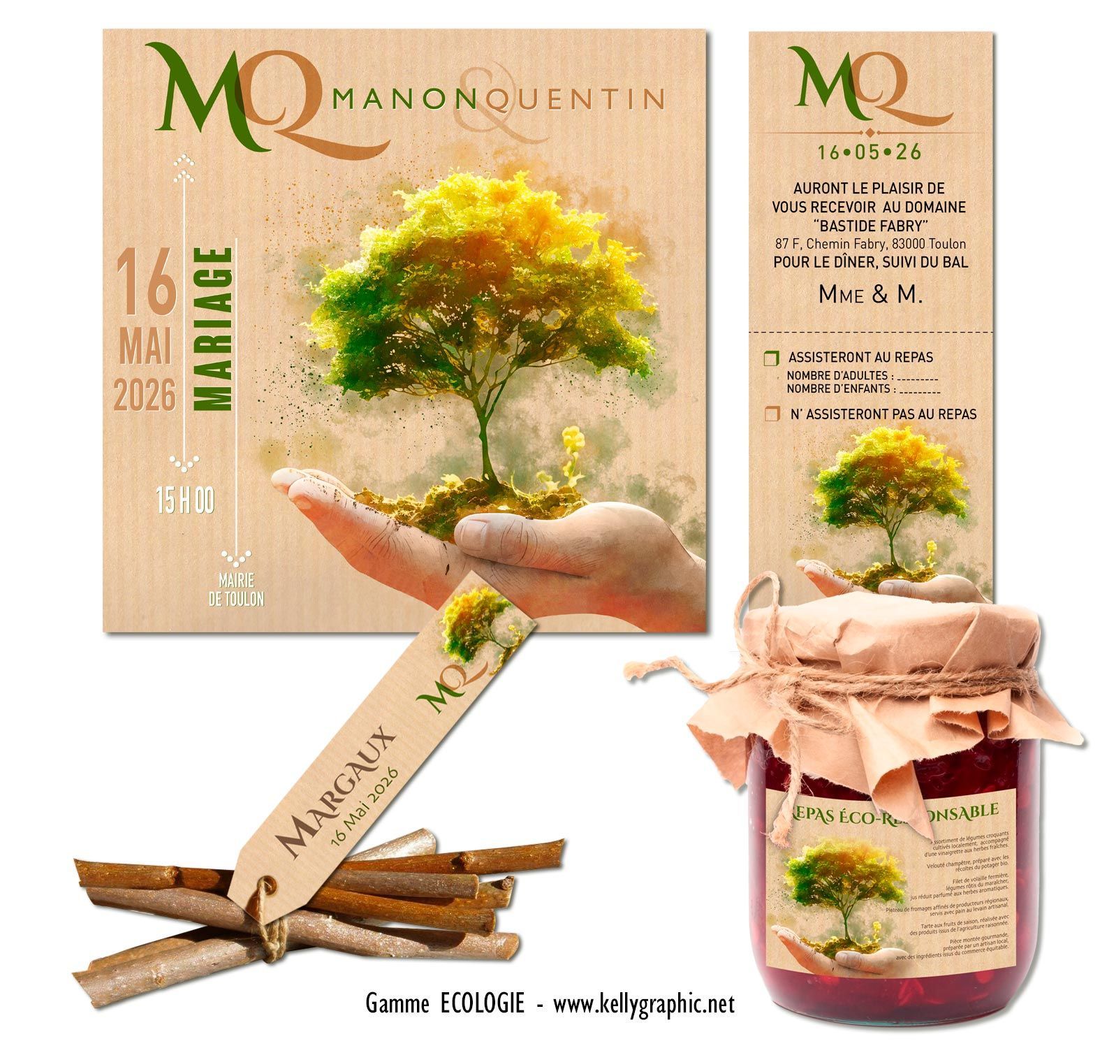 Faire-part mariage écologie Green Faire-part mariage écologie Green