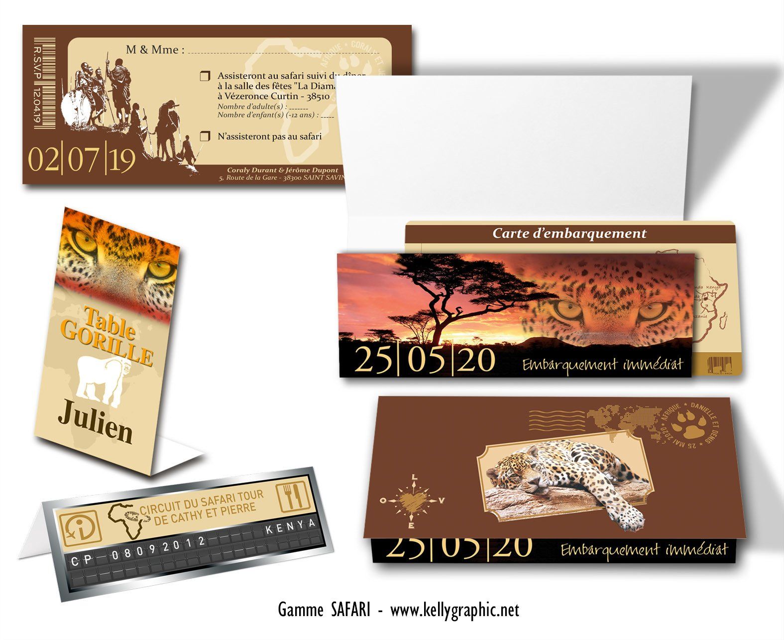 Faire-part mariage voyage Safari Afrique Faire-part mariage voyage Safari Afrique
