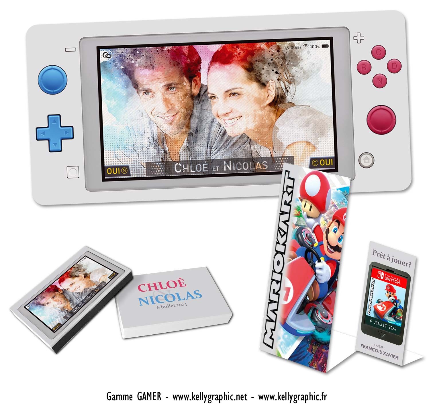 Faire-part mariage Switch Mario Gamer Faire-part mariage Switch Mario Gamer
