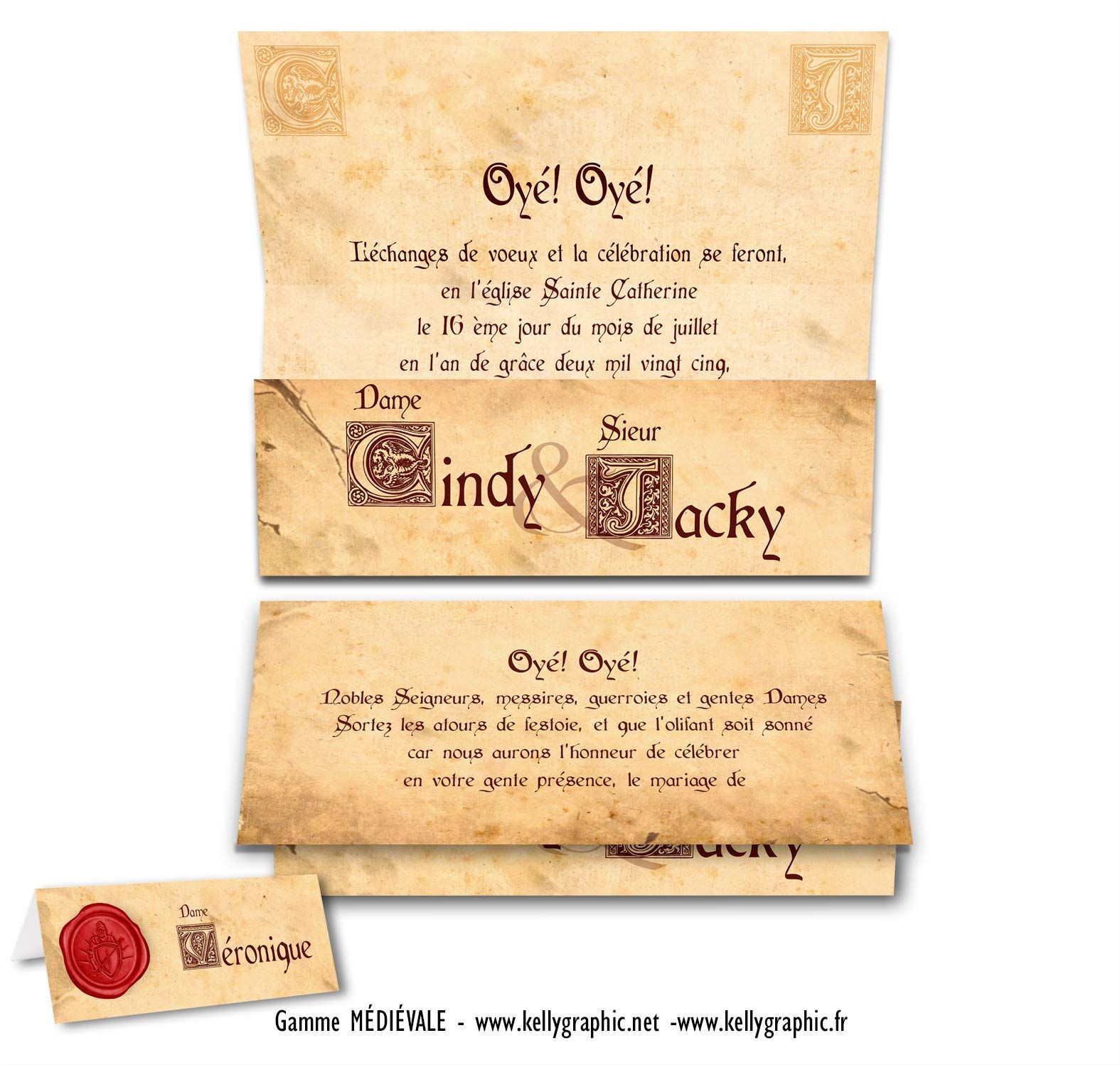 Faire-part mariage - Vintage Médiéval Faire-part mariage - Vintage Médiéval