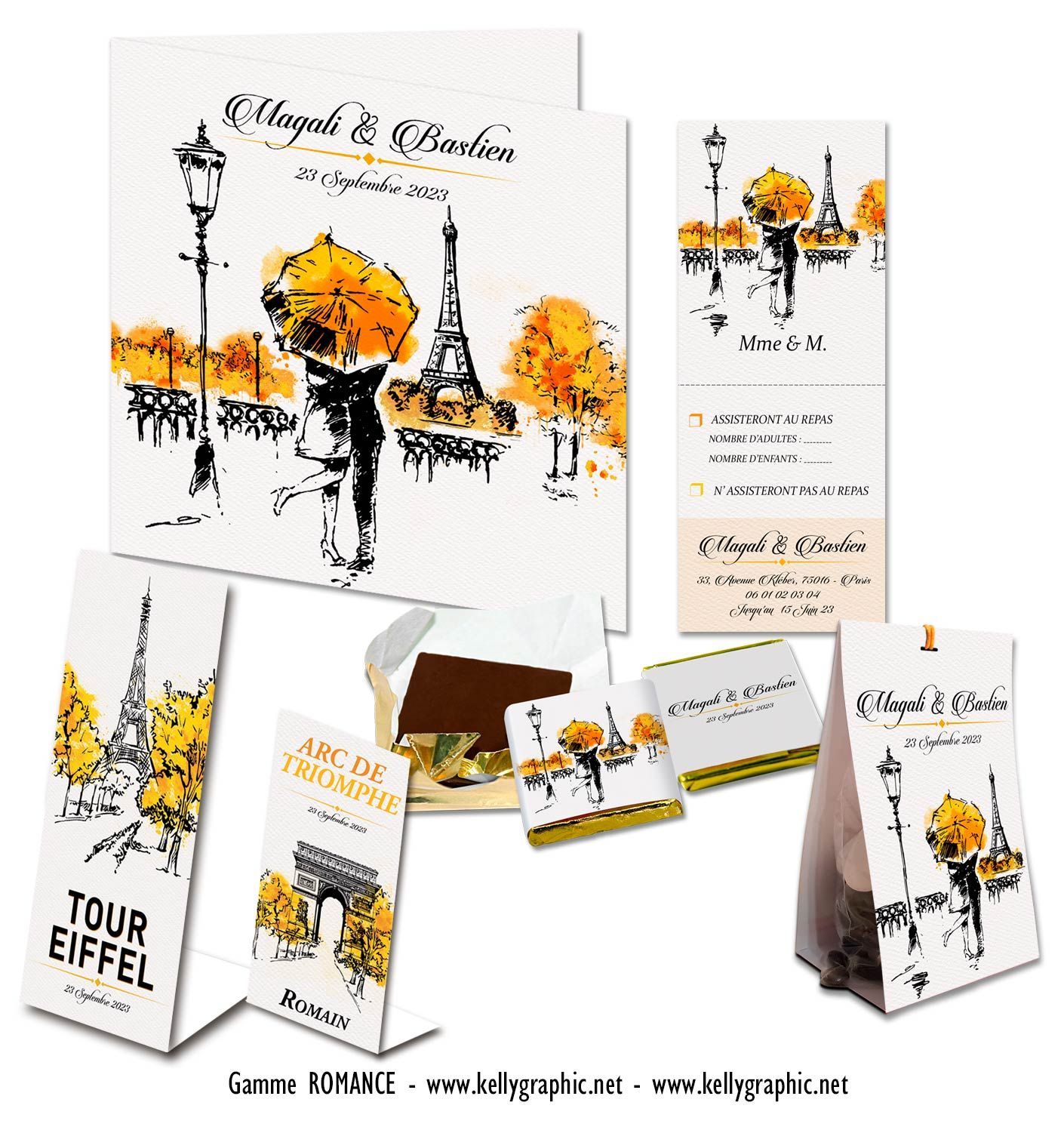 Faire-part mariage Paris Romance Faire-part mariage Paris Romance