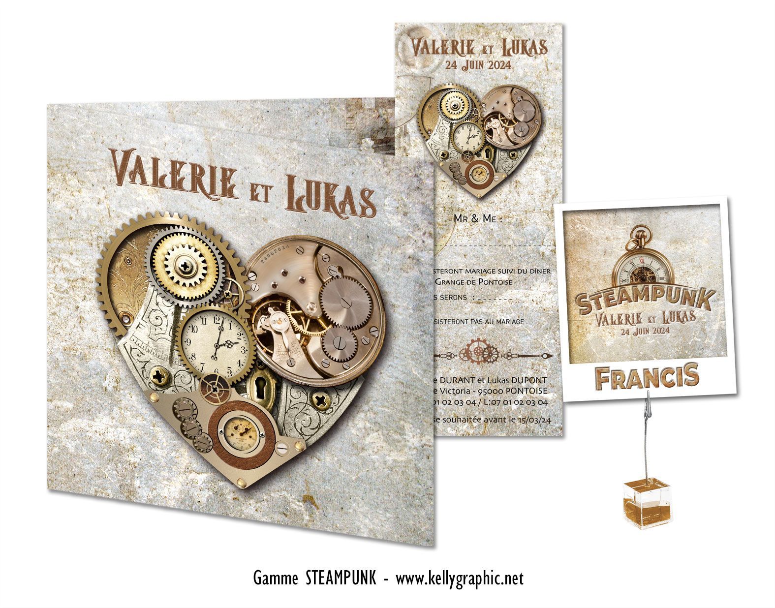 Faire-part Mariage Steampunk Faire-part Mariage Steampunk