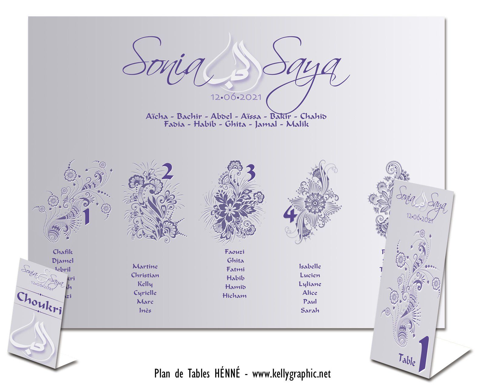 Plan de Table Mariage, Maghreb Henné Plan de Table Mariage, Maghreb Henné