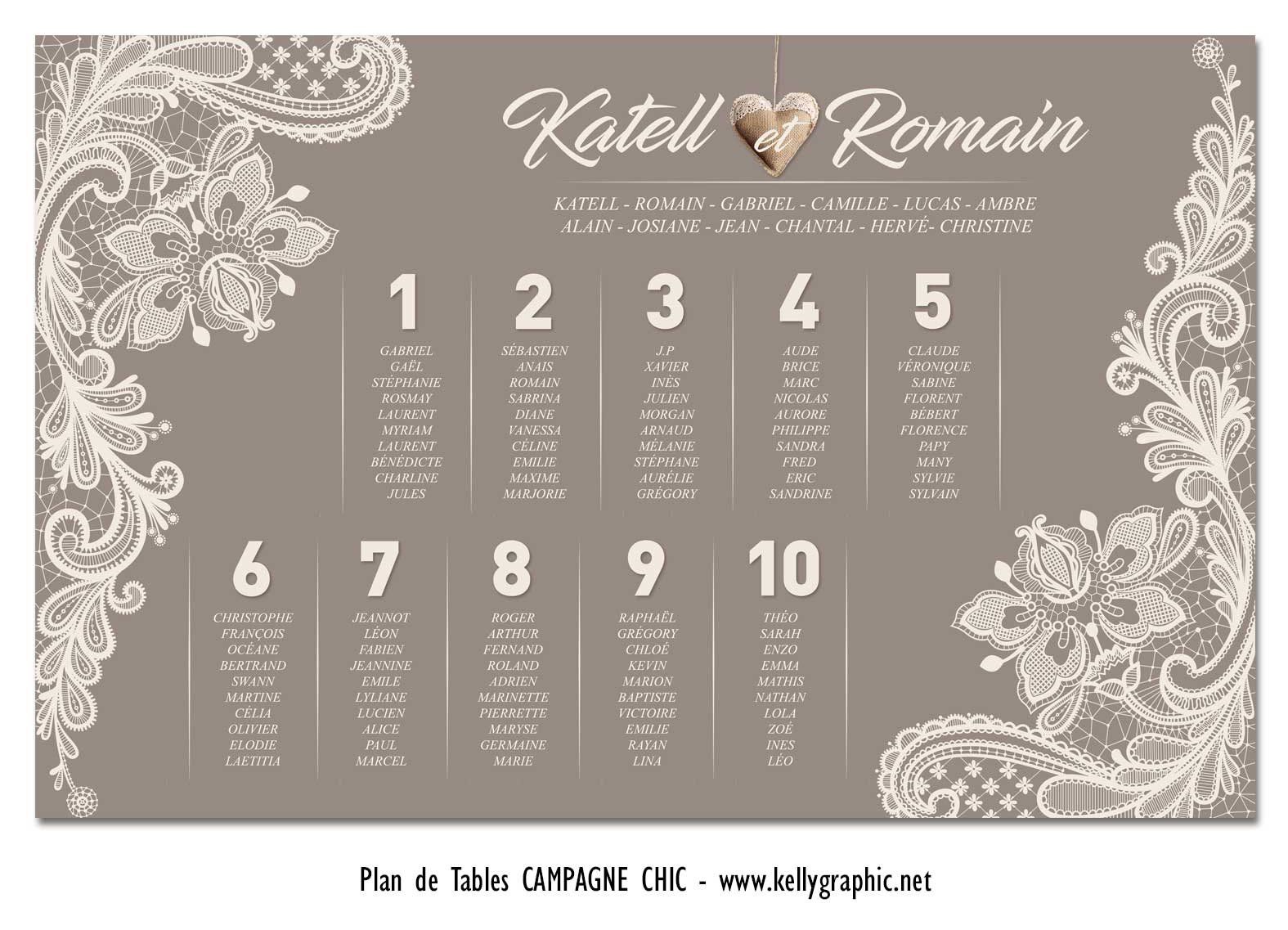 Plan de Table Mariage Nature Chic Plan de Table Mariage Campagne Chic