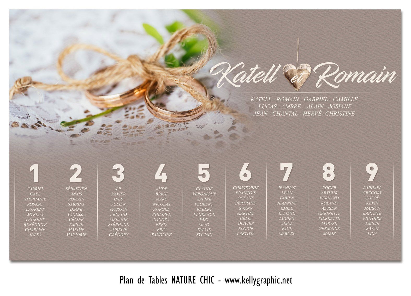 Plan de Table Mariage Nature chic Plan de Table Mariage Campagne chic