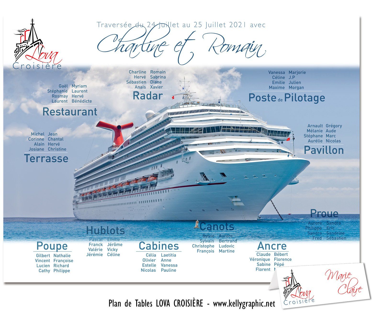 Plan de Table Mariage croisière bateau Plan de Table Mariage croisière bateau