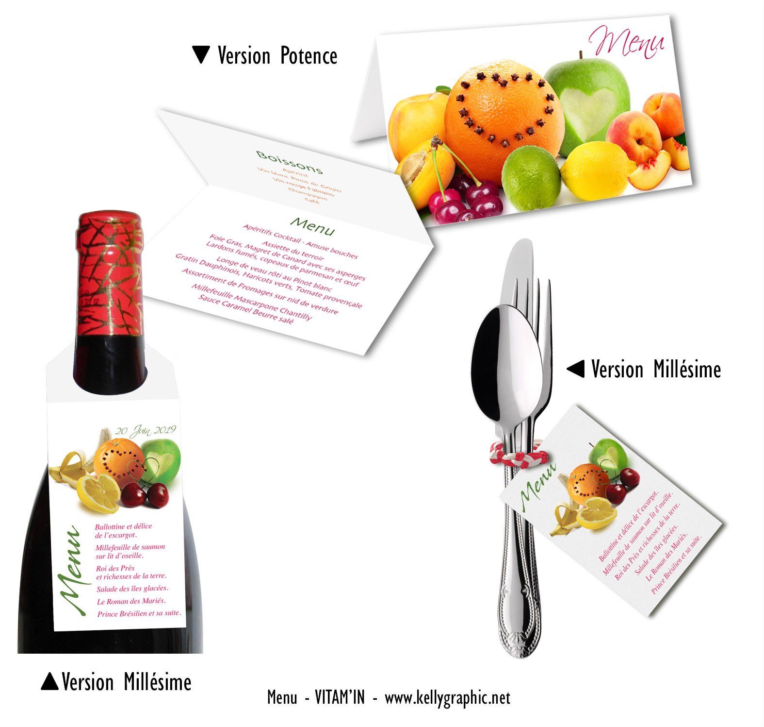 Menus personnalisés de Mariage Menus personnalisés de Mariage