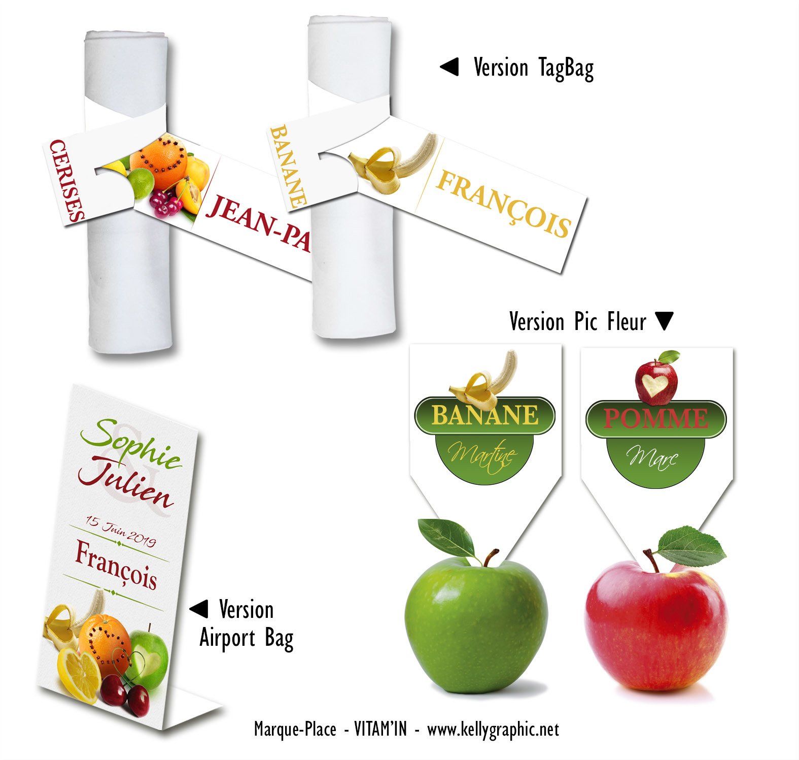 Porte nom mariage personnalisés Marque place porte nom mariage