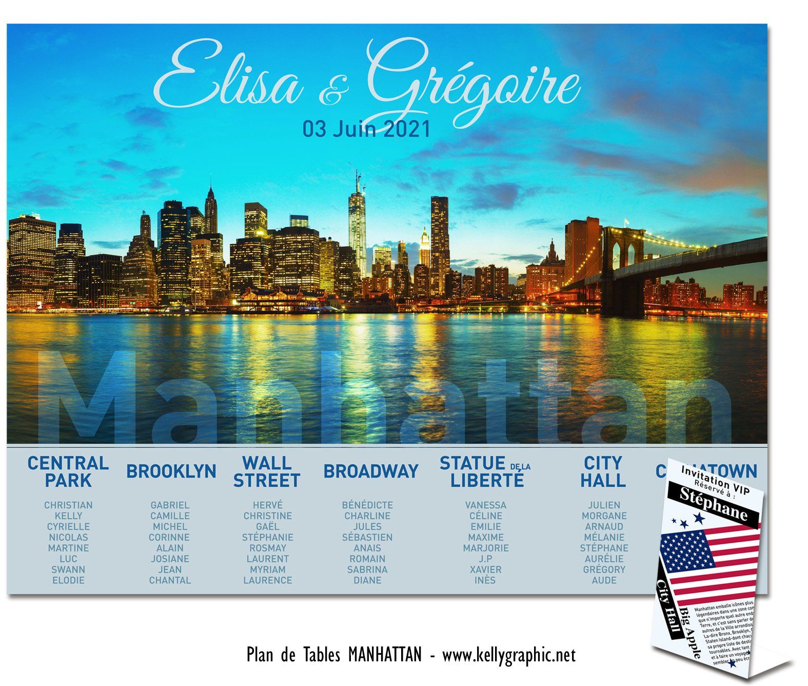 Plan de Table Mariage Manhattan USA Plan de Table Mariage Manhattan USA