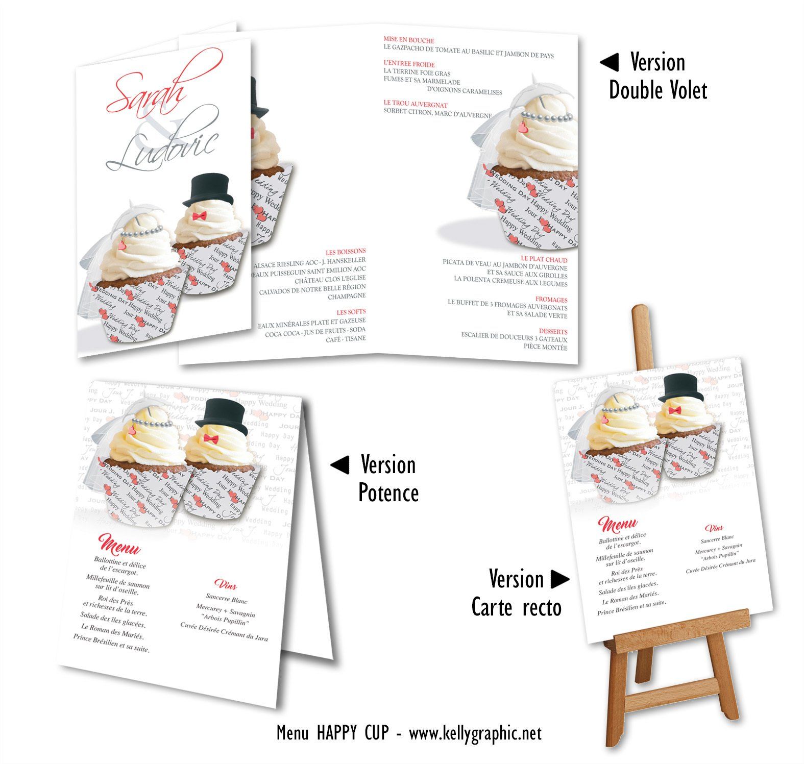 Menus mariage gâteau cupcake Menus mariage gâteau cupcake